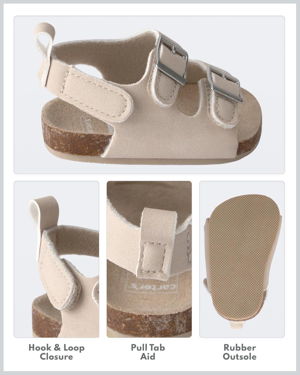 image:imageCarters Baby Sandals for Boys Girls and Unisex Casual SandalsTan