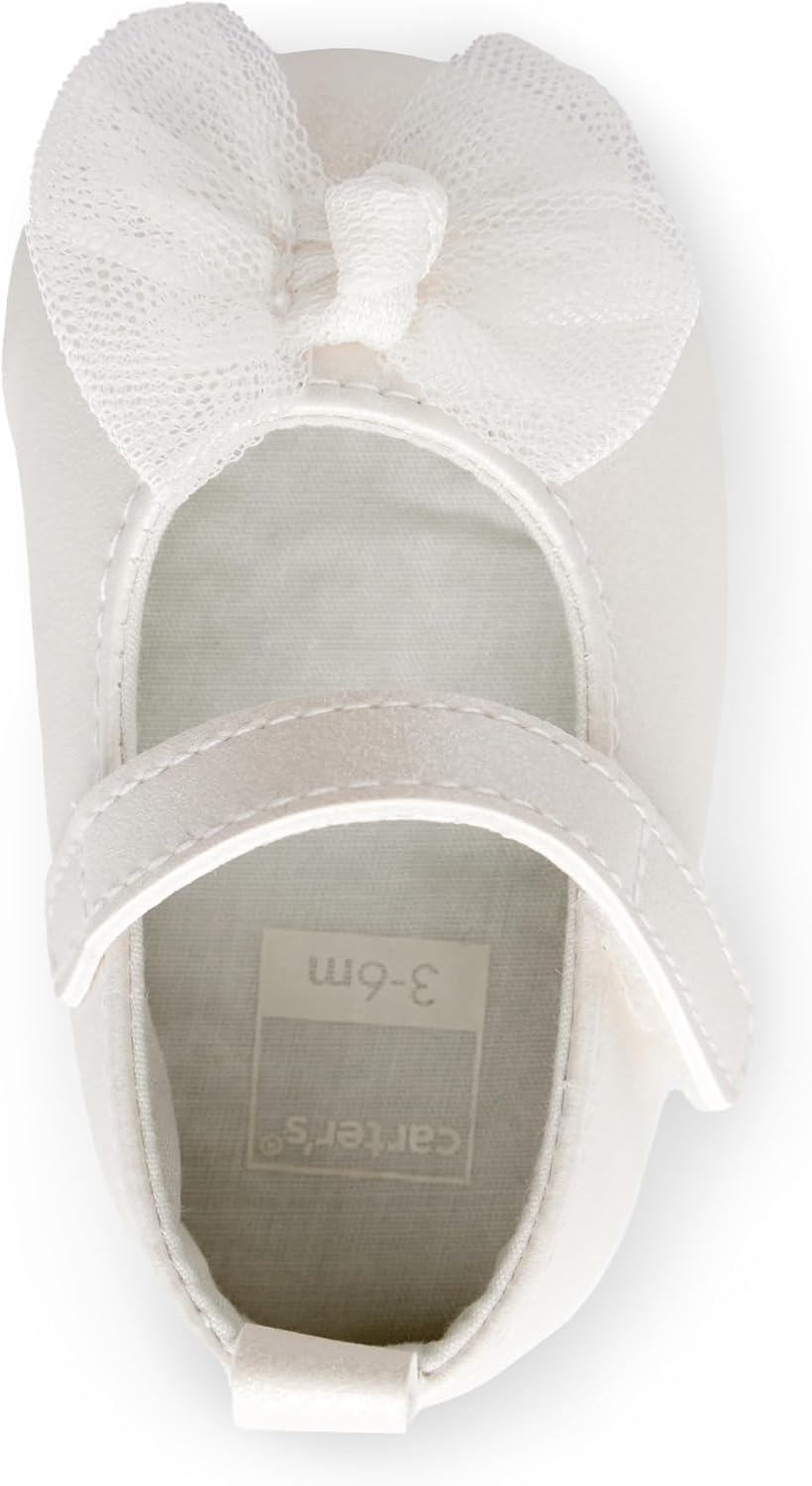 image:imageCarters Baby amp Infant Mary Jane Flats for GirlsVanilla Bow