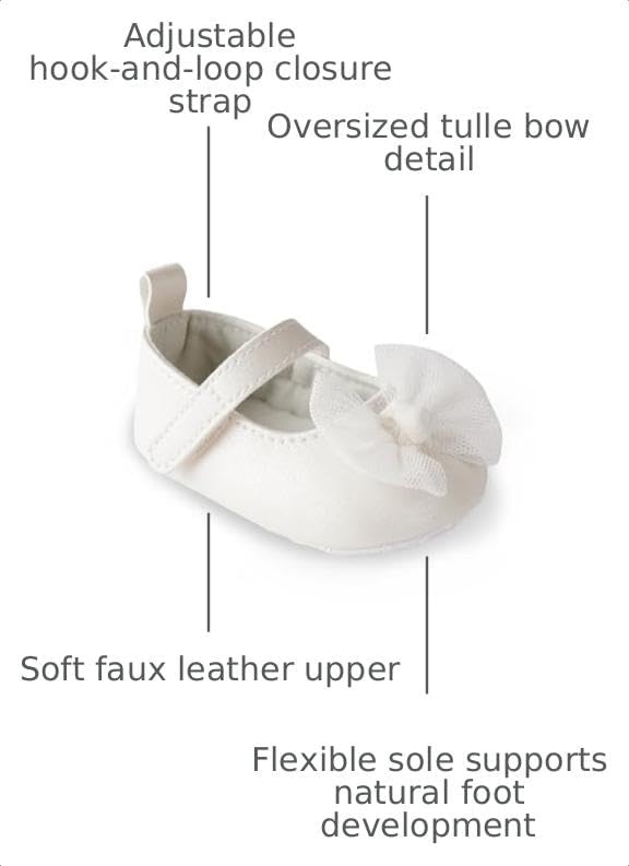 image:imageCarters Baby amp Infant Mary Jane Flats for GirlsVanilla Bow