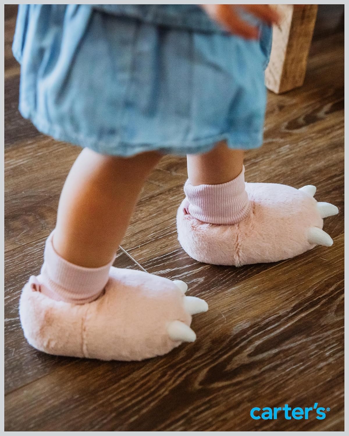 image:imageCarters Baby amp Toddler Claw Slipper Cozy AntiSlip Bootie for BabiesPink