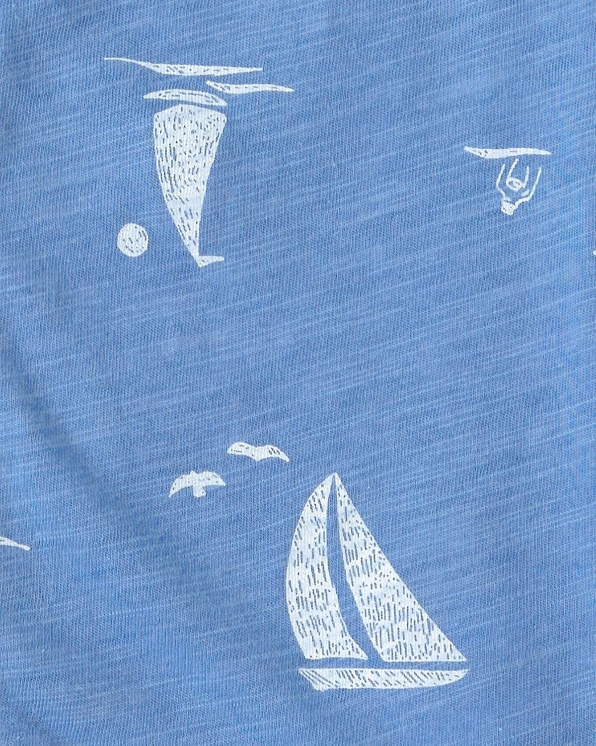 image:imageCarters Boys 2piece Short SetBlue Sailboat