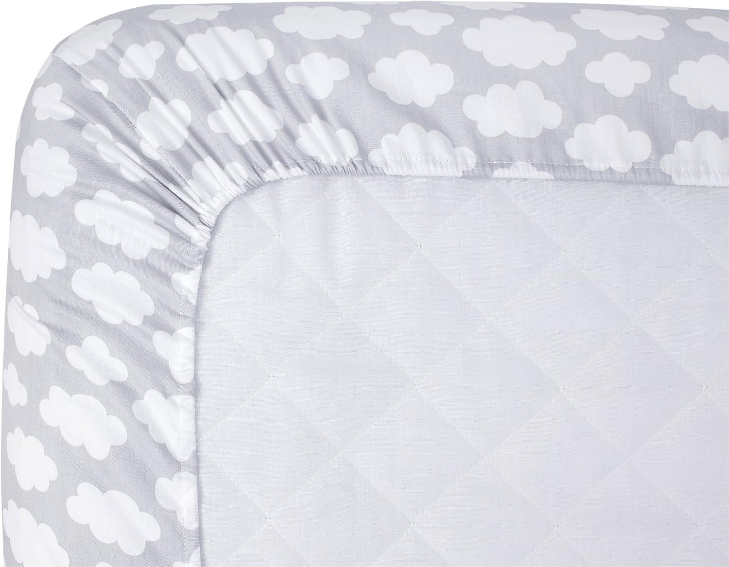 image:imageCarters Navy wWhite Stars Crib SheetGrey Cloud
