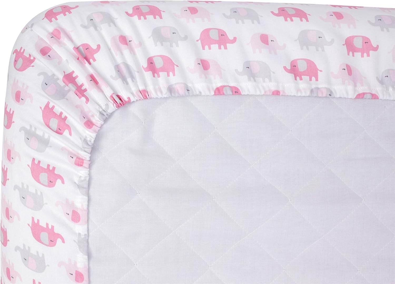 image:imageCarters Navy wWhite Stars Crib SheetPink Elephant