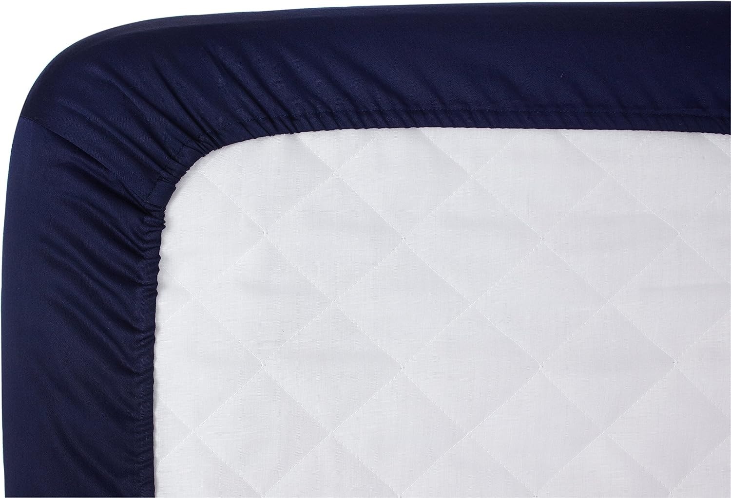 image:imageCarters Navy wWhite Stars Crib SheetSolid Navy Blue