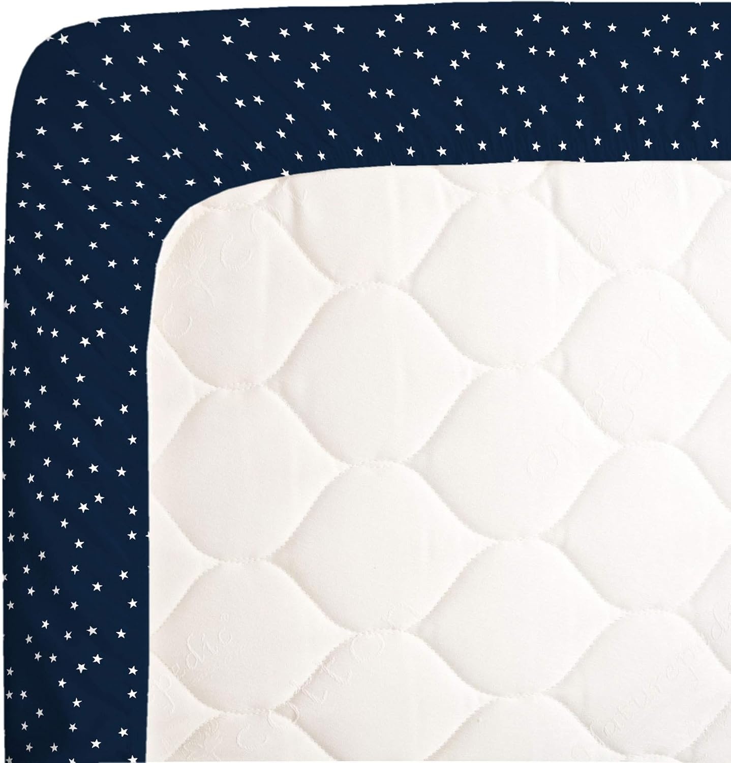 image:imageCarters Navy wWhite Stars Crib SheetStars NavyWhite