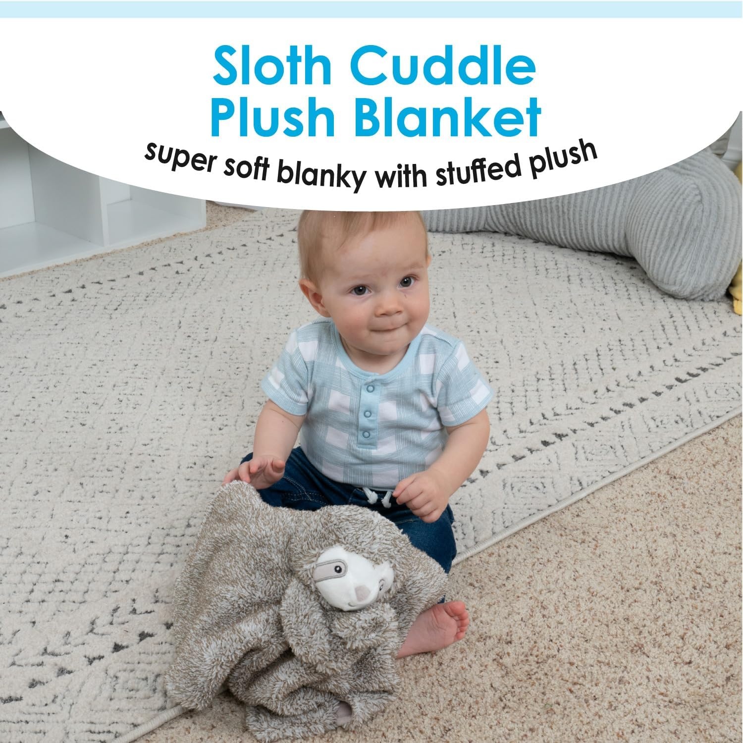 image:imageCarters Sloth Plush Stuffed Animal Snuggler BlanketCrib