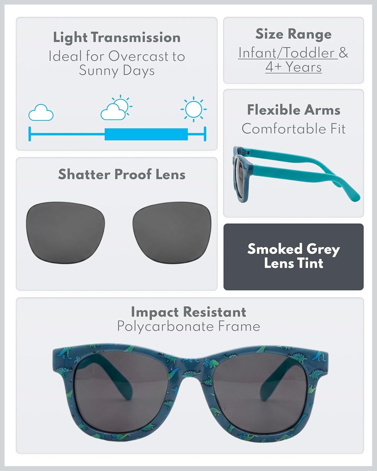 image:imageCarters Sunglasses for Infants Toddlers amp Kids with UV ProtectionDino