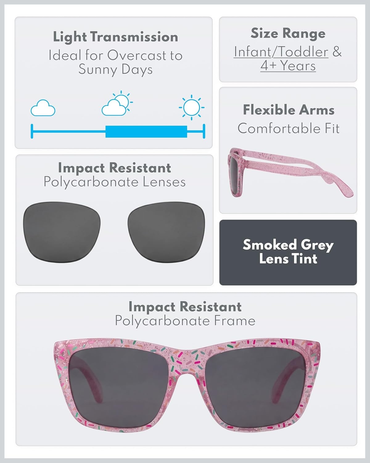 image:imageCarters Sunglasses for Infants Toddlers amp Kids with UV ProtectionGlitter Print