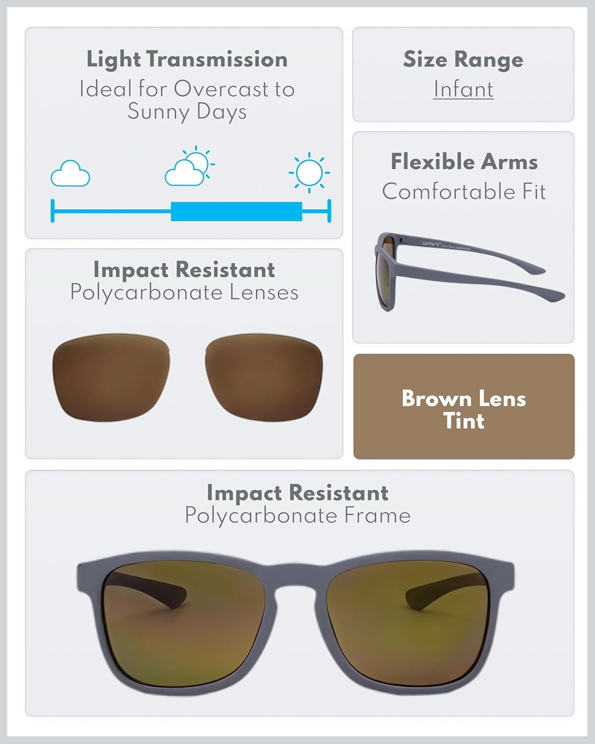 image:imageCarters Sunglasses for Infants Toddlers amp Kids with UV ProtectionMatte Blue
