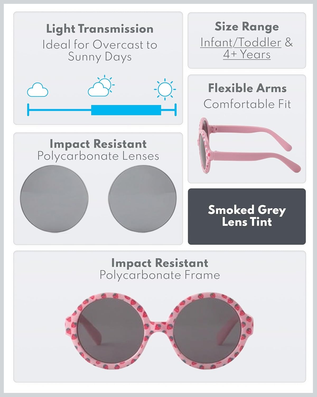 image:imageCarters Sunglasses for Infants Toddlers amp Kids with UV ProtectionStrawberry Round