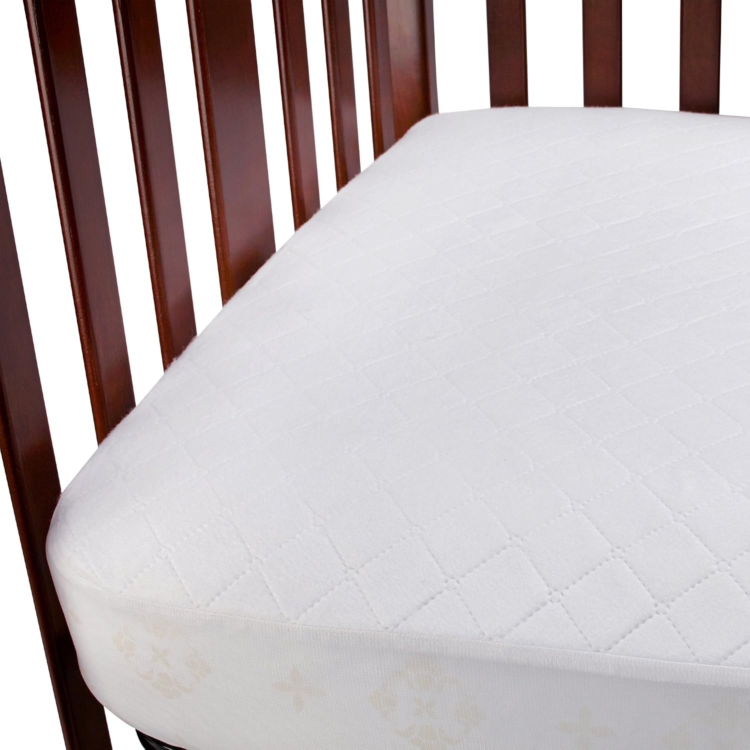 image:imageCarters Waterproof Fitted Quilted Crib and Toddler Protective Mattress Pad Cover WhiteWhite