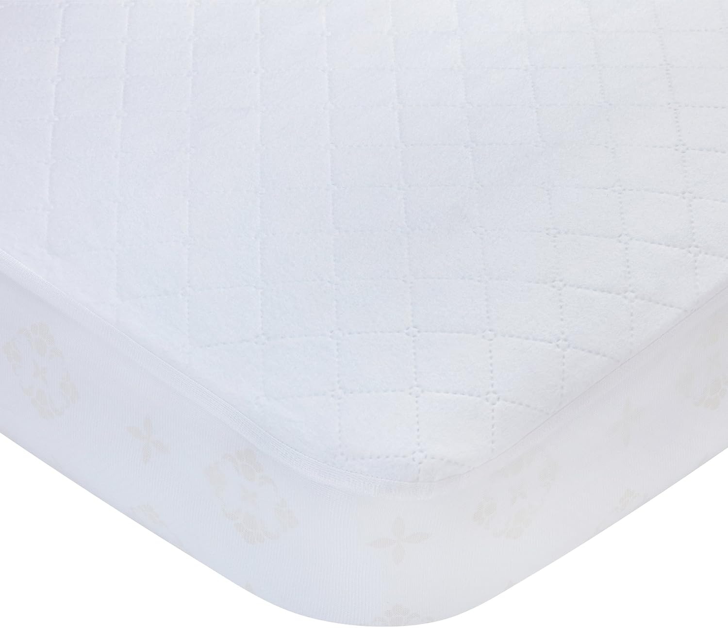 image:imageCarters Waterproof Fitted Quilted Crib and Toddler Protective Mattress Pad Cover WhiteWhite