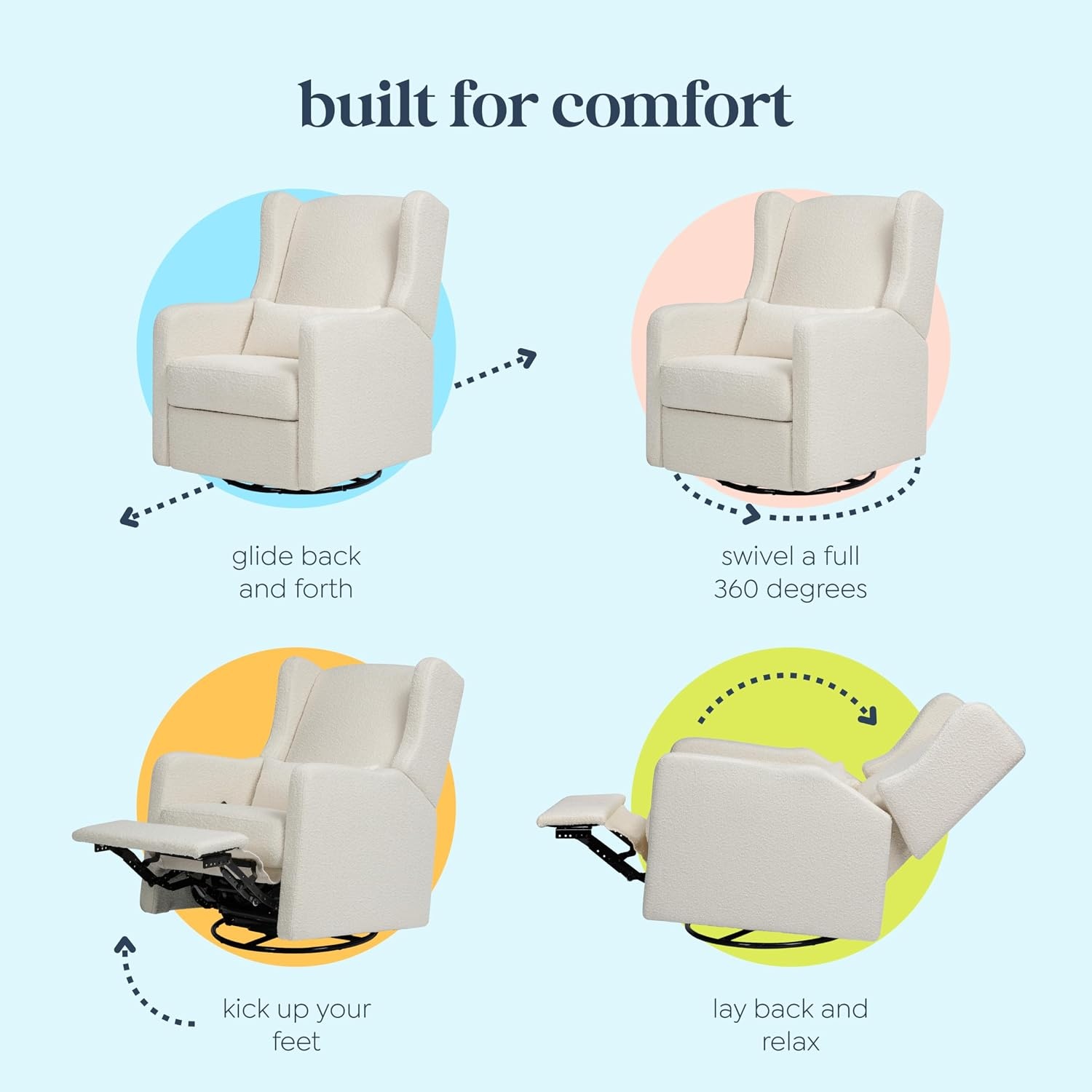 image:imageCarters by DaVinci Arlo Recliner Performance Charcoal LinenIvory Boucle