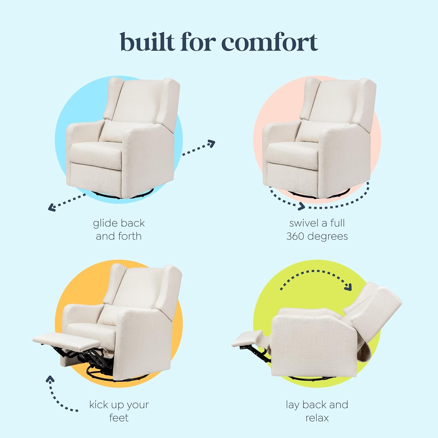image:imageCarters by DaVinci Arlo Recliner Performance Charcoal LinenPerformance Cream Linen