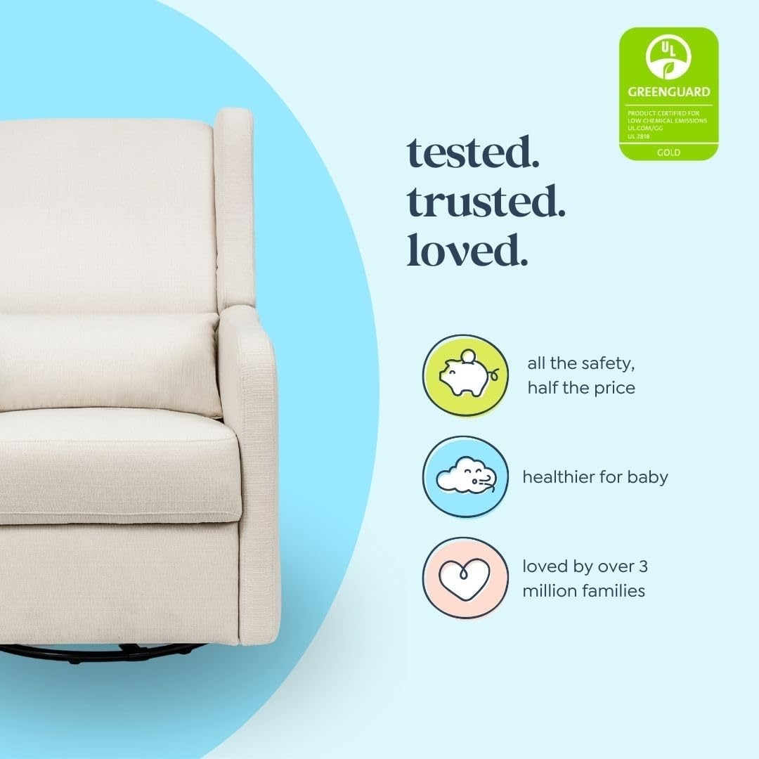 image:imageCarters by DaVinci Arlo Recliner Performance Charcoal LinenPerformance Cream Linen