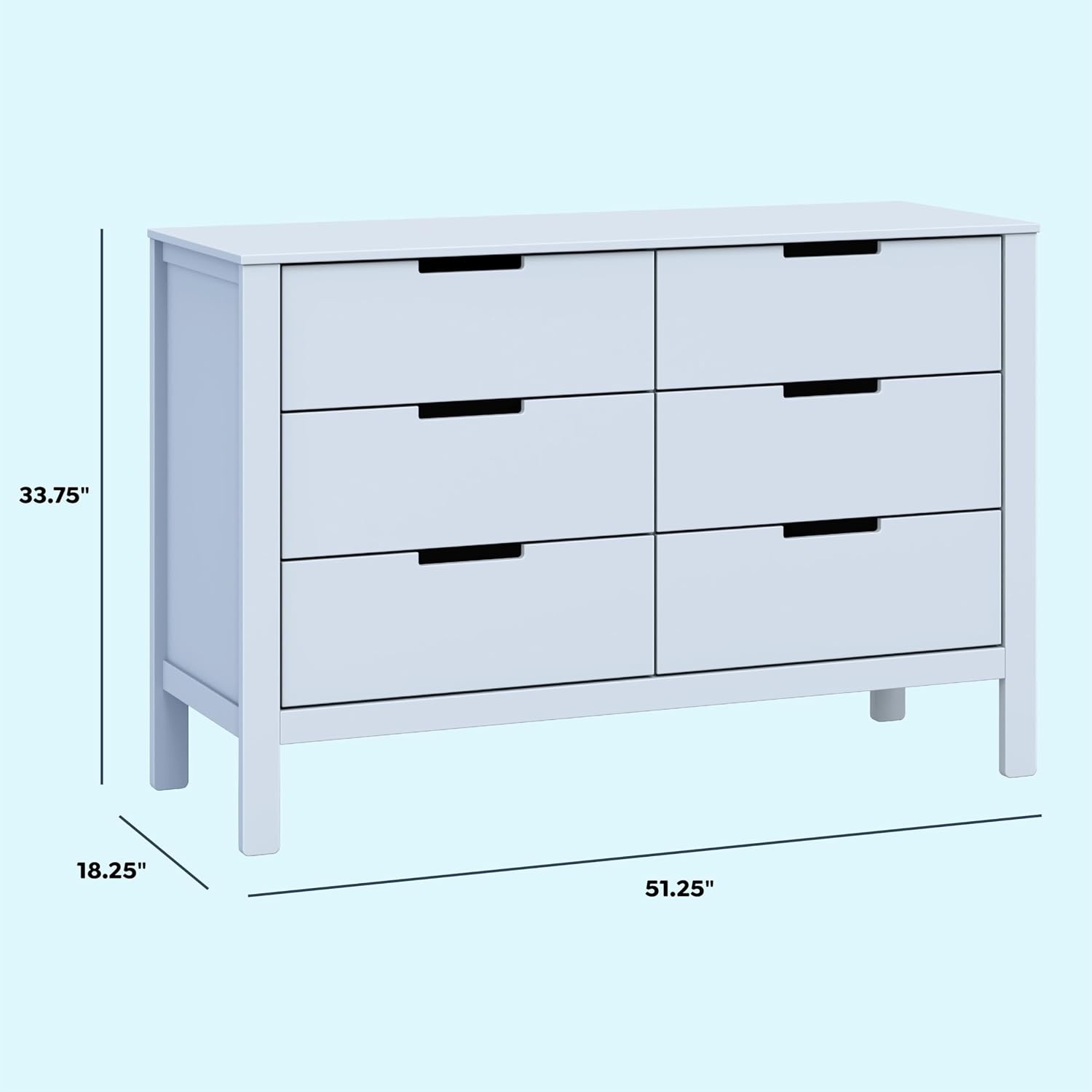 image:imageCarters by Davinci Colby 6Drawer Double Dresser in Powder Blue GREENGUARD Gold CertifiedPowder Blue