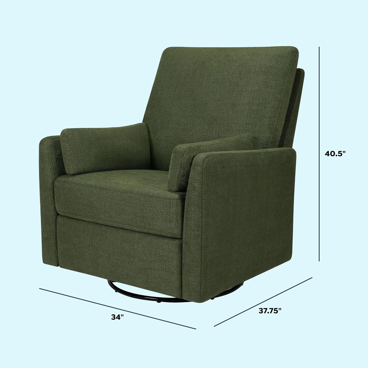 image:imageCarters by Davinci Ethan Swivel Recliner in Performance Forest Green Linen GREENGUARD Gold amp CertiPURUS CertifiedForest Green Linen