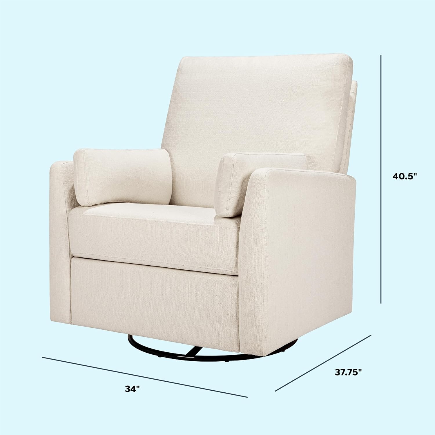 image:imageCarters by Davinci Ethan Swivel Recliner in Performance Forest Green Linen GREENGUARD Gold amp CertiPURUS CertifiedPerformance Cream