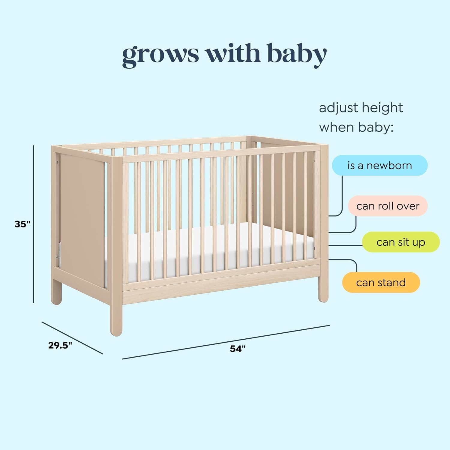image:imageCarters by Davinci Marisol 4in1 Convertible Crib in TaupeWashed Natural GREENGUARD Gold CertifiedTaupeWashed Natural