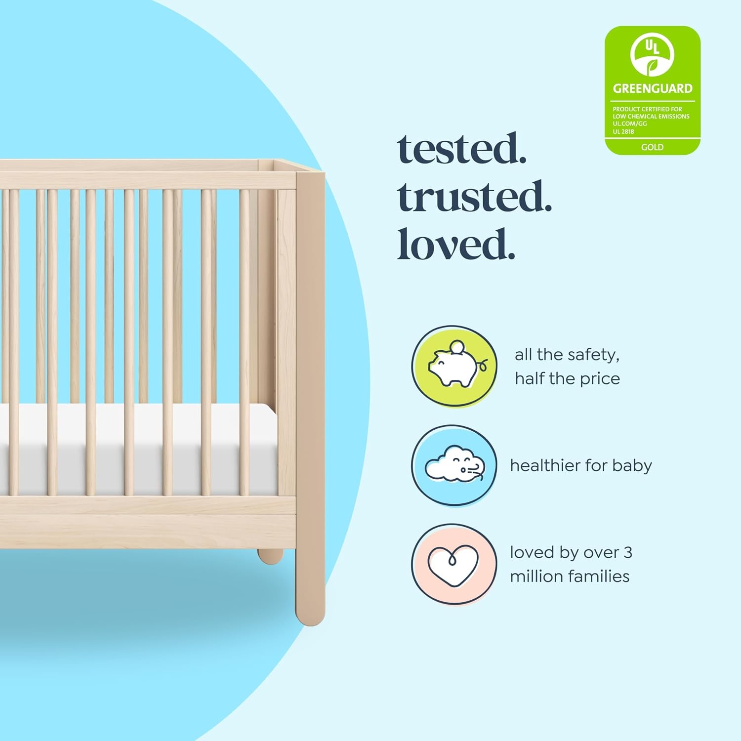 image:imageCarters by Davinci Marisol 4in1 Convertible Crib in TaupeWashed Natural GREENGUARD Gold CertifiedTaupeWashed Natural