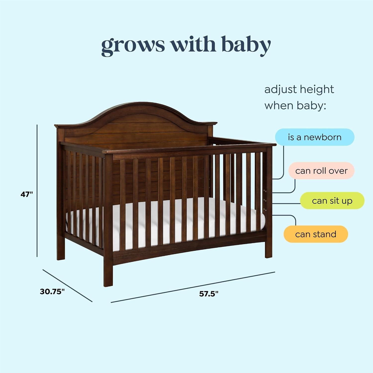 image:imageCarters by Davinci Nolan 4in1 Convertible Crib in Chestnut Greenguard Gold CertifiedEspresso