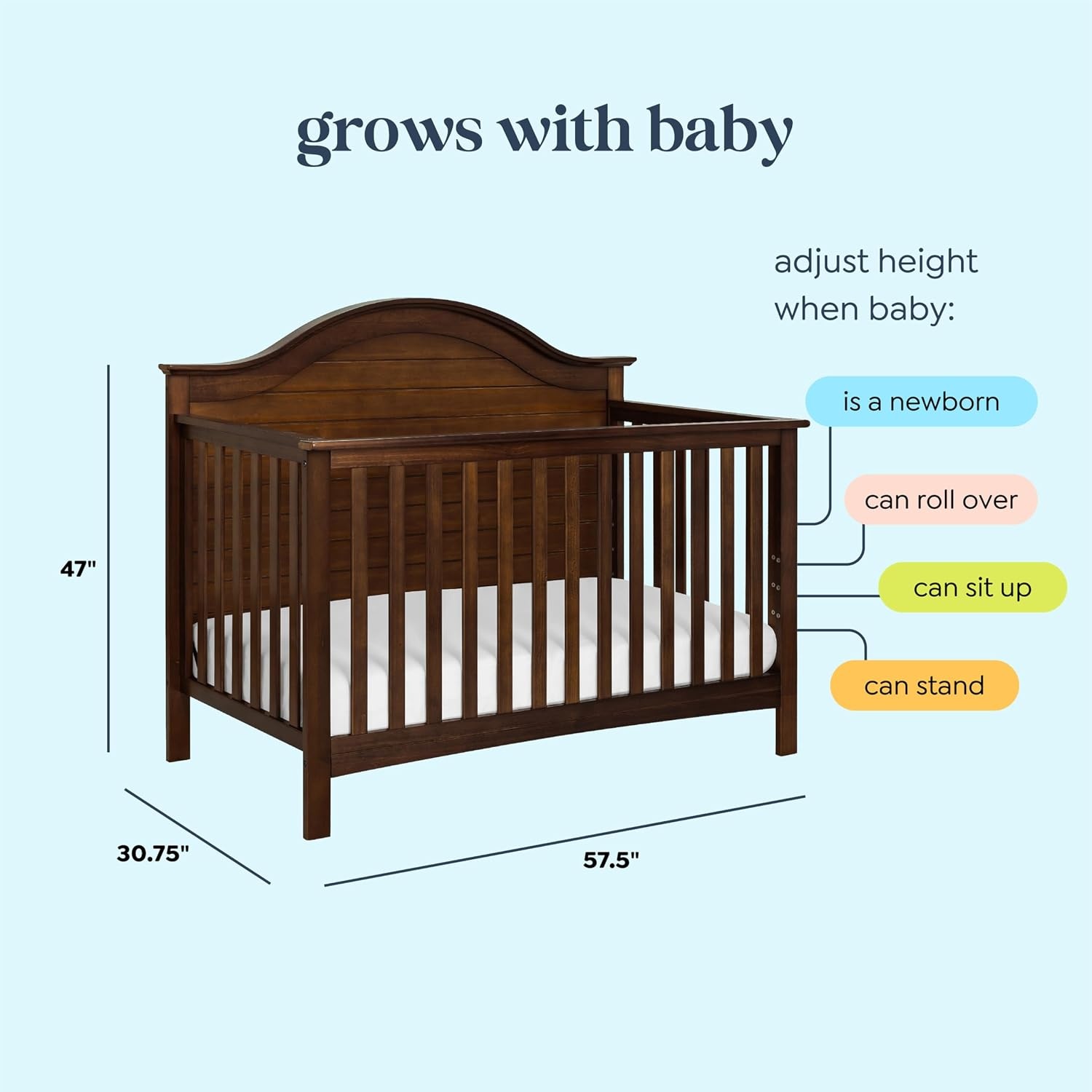 image:imageCarters by Davinci Nolan 4in1 Convertible Crib in Chestnut Greenguard Gold CertifiedEspresso