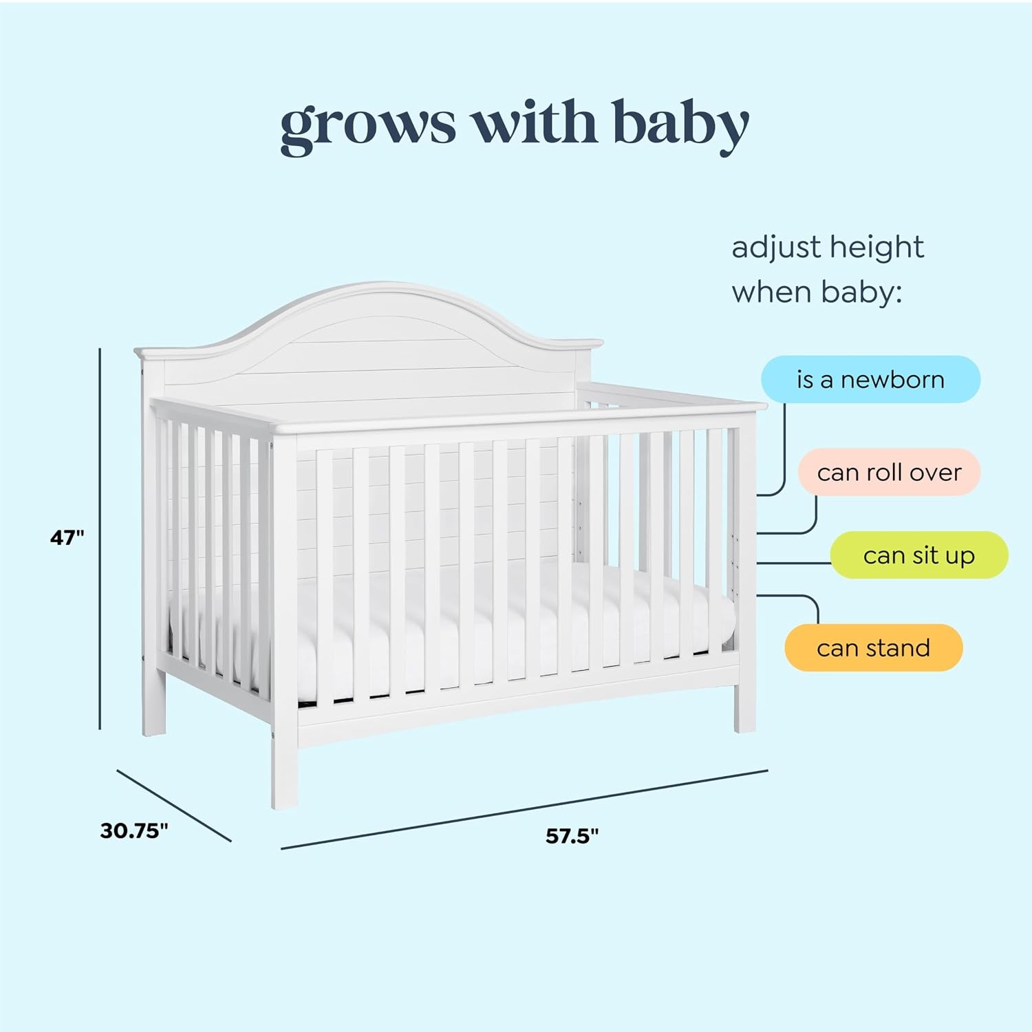 image:imageCarters by Davinci Nolan 4in1 Convertible Crib in Chestnut Greenguard Gold CertifiedWhite
