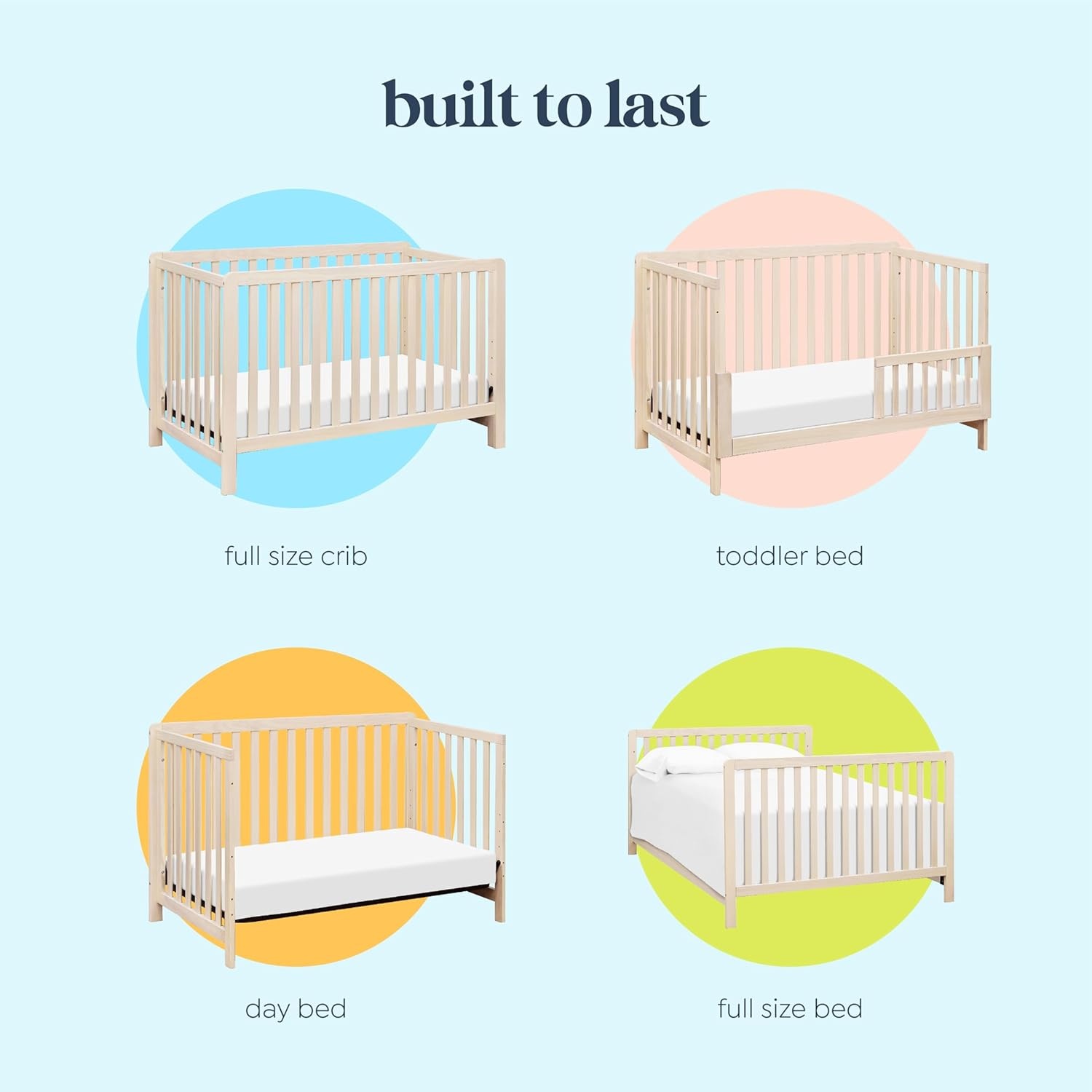 image:imageDaVinci Carters Colby LowProfile 4in1 Baby Crib Washed NaturalWashed Natural