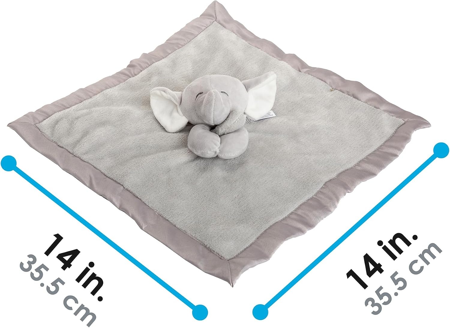image:imageKids Preferred Carters Elephant Plush Stuffed Animal Snuggler Blanket Gray14 inches x 14 inches