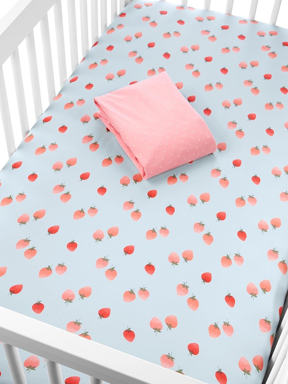 image:imageSimple Joys by Carters Baby 2Pack Cotton Crib SheetsStrawberriesDots