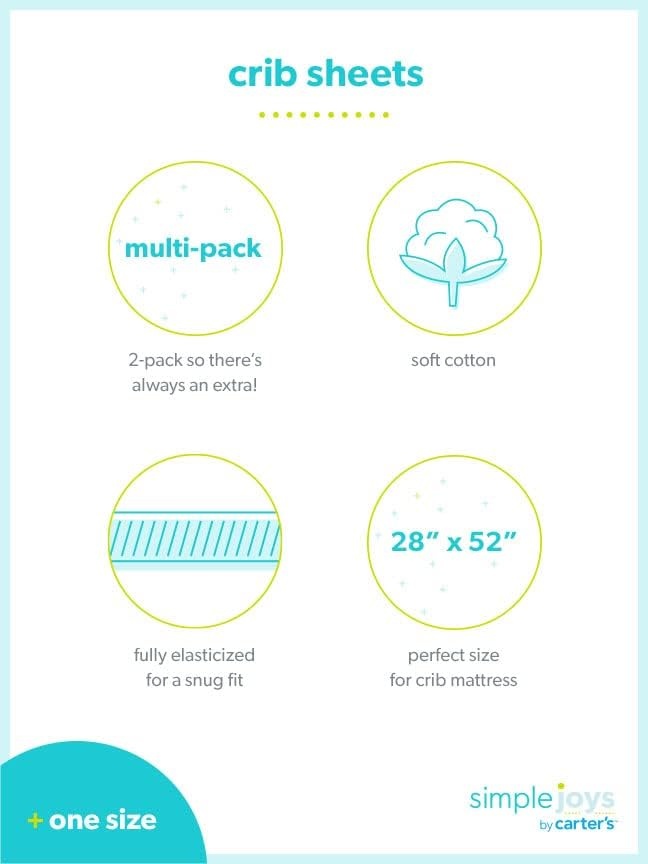 image:imageSimple Joys by Carters Baby 2Pack Cotton Crib SheetsWhalesStripes