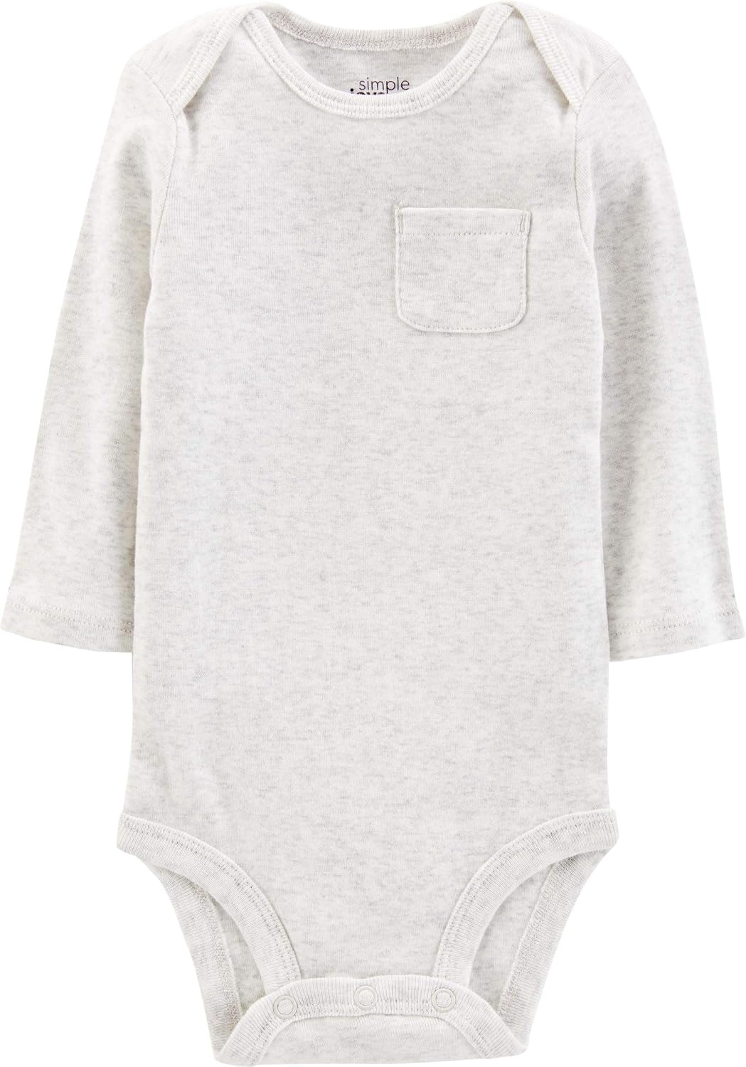 image:imageSimple Joys by Carters Baby 5pack Longsleeve BodysuitAqua Blue StripeGrey HeatherWhite HeatherBearElephants