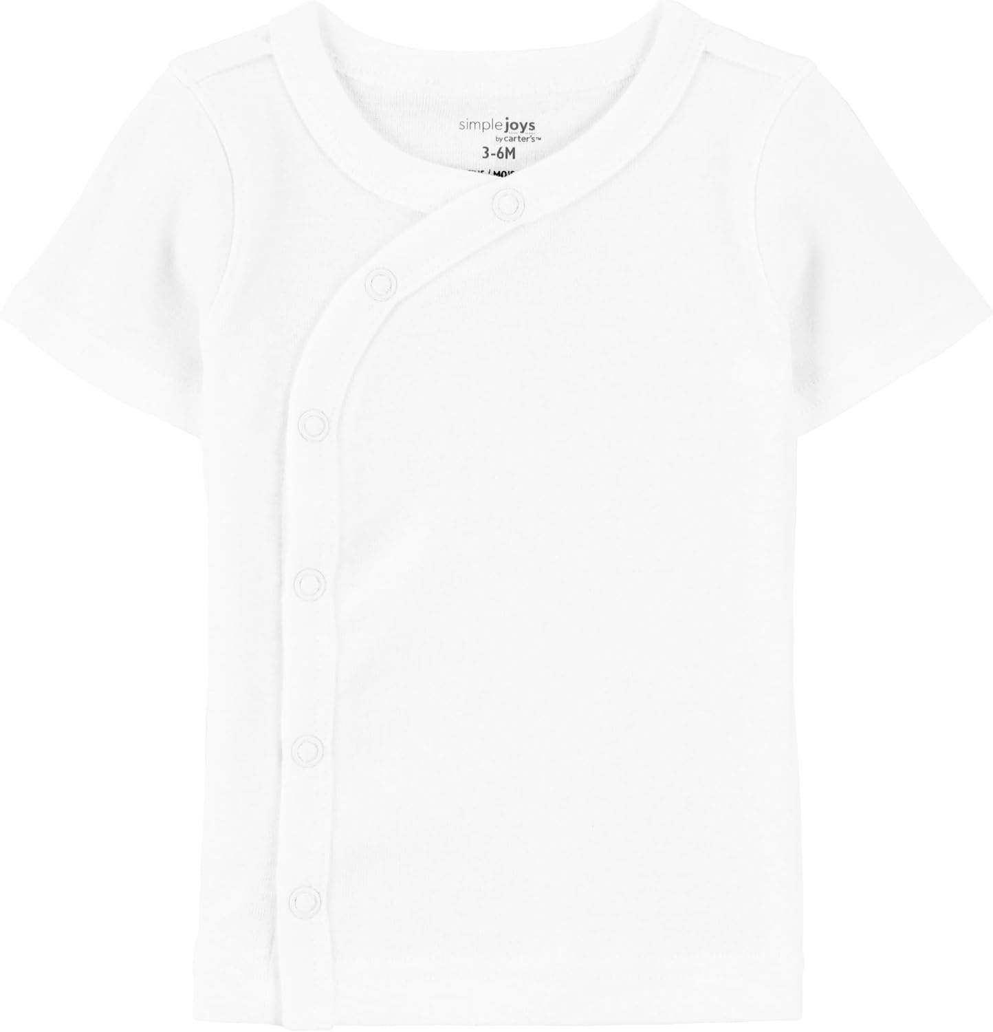 image:imageSimple Joys by Carters Baby 6Pack Sidesnap ShortSleeve ShirtWhite