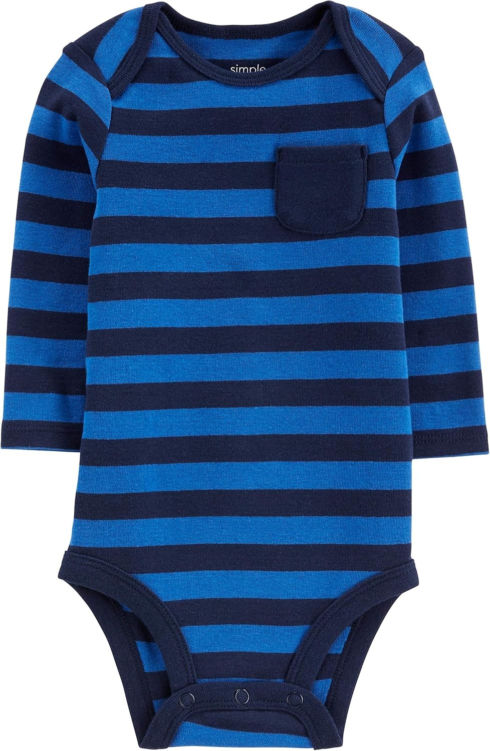 image:imageSimple Joys by Carters Baby Boys 4pack Longsleeve BodysuitBlueMint GreenGreyRed Stripe