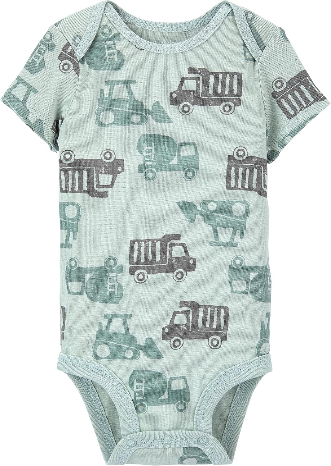 image:imageSimple Joys by Carters Baby Boys 6Pack ShortSleeve BodysuitBearConstructionRhinoStripe
