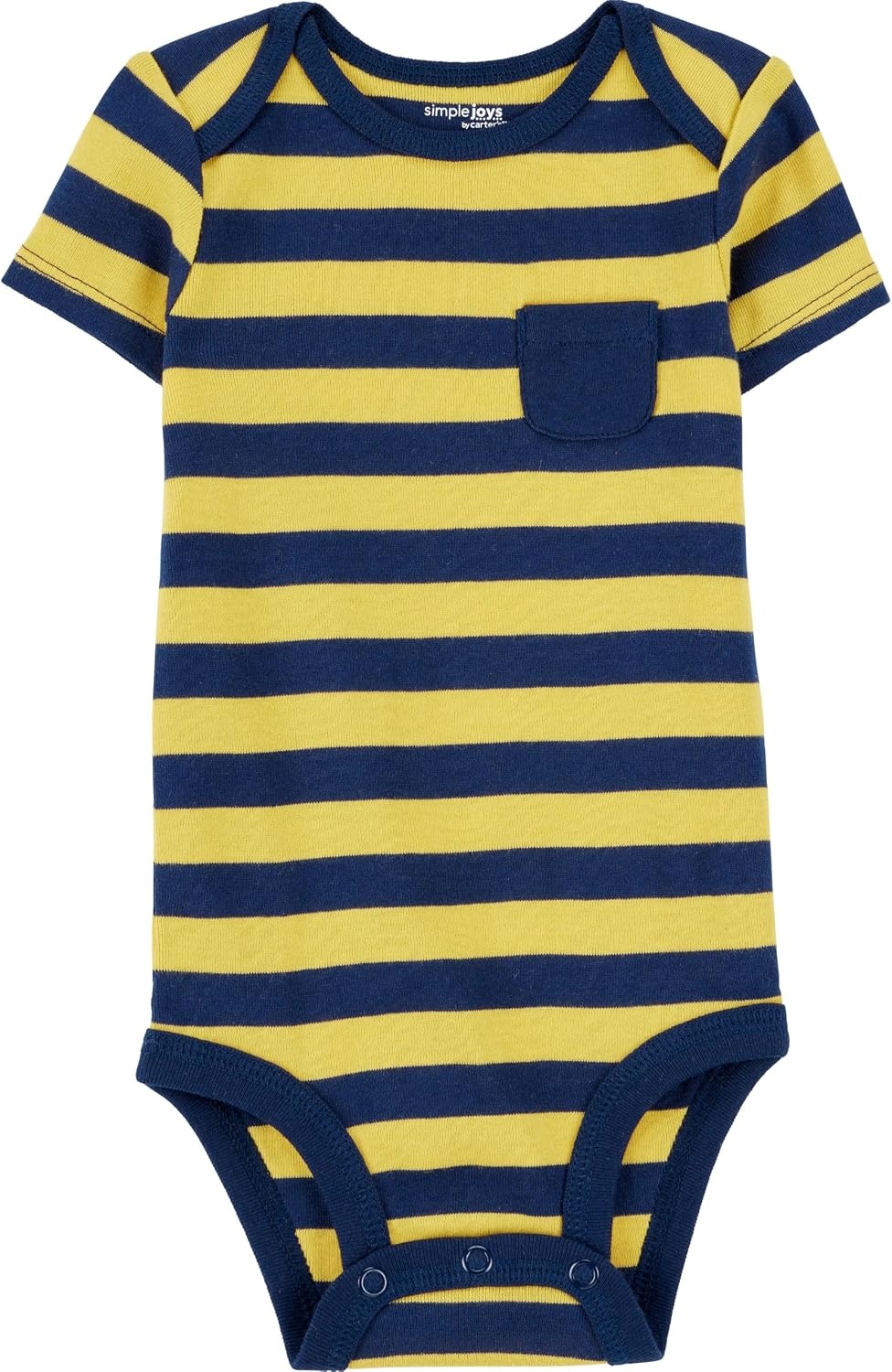 image:imageSimple Joys by Carters Baby Boys 6Pack ShortSleeve BodysuitColor BlockRugby Stripe