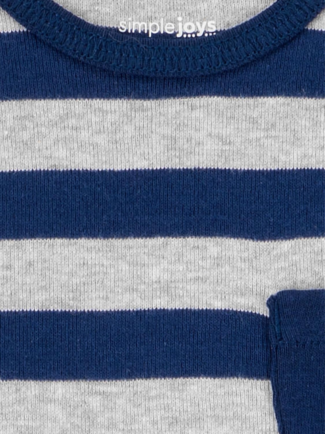 image:imageSimple Joys by Carters Baby Boys 6Pack ShortSleeve BodysuitColor BlockRugby Stripe