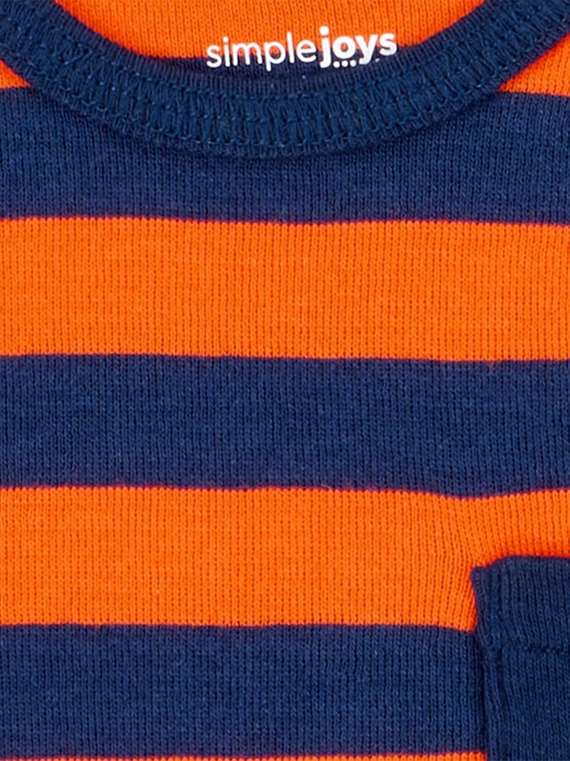 image:imageSimple Joys by Carters Baby Boys 6Pack ShortSleeve BodysuitColor BlockRugby Stripe