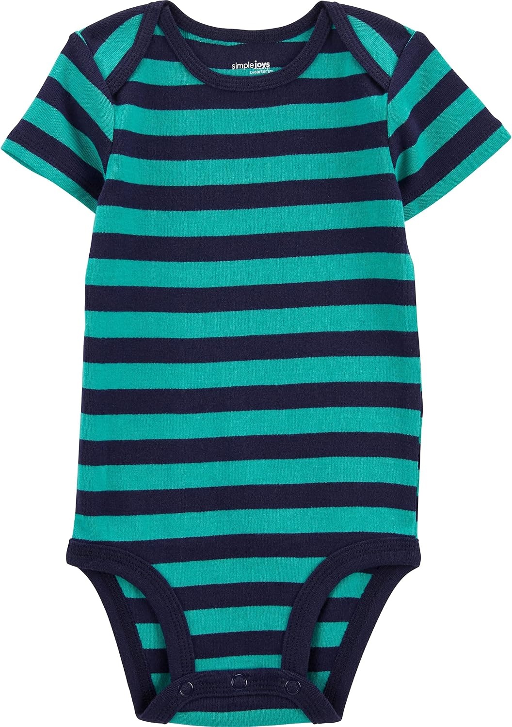 image:imageSimple Joys by Carters Baby Boys 6Pack ShortSleeve BodysuitGreyNavyWhiteMulti Stripe
