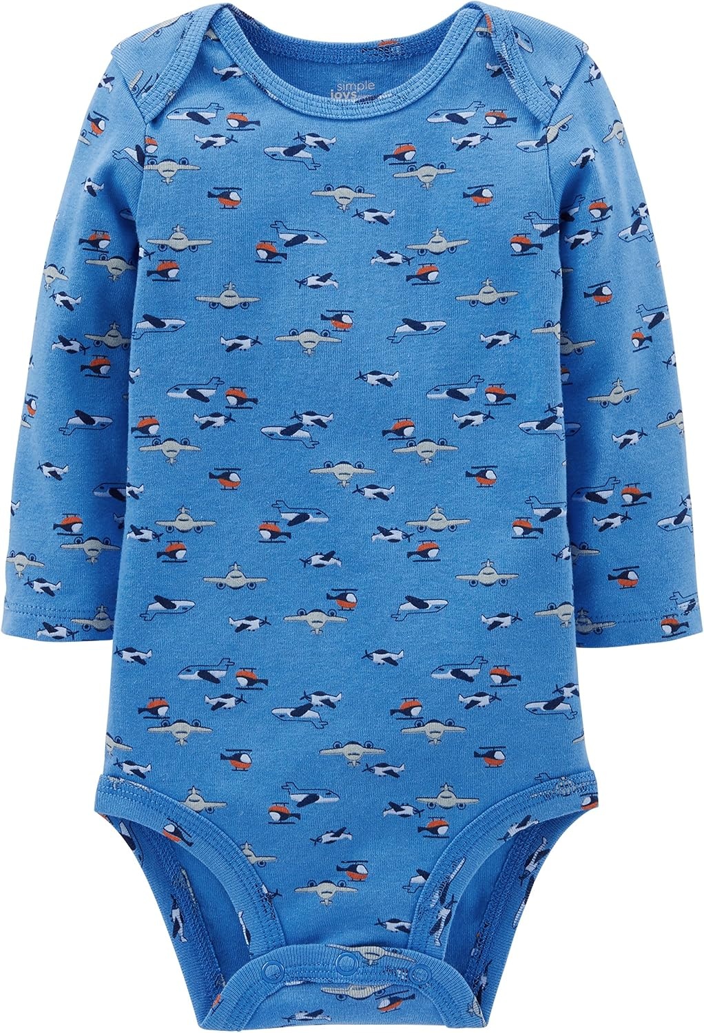 image:imageSimple Joys by Carters Baby Boys LongSleeve Bodysuit Pack of 5BodysuitBlueGreyWhite