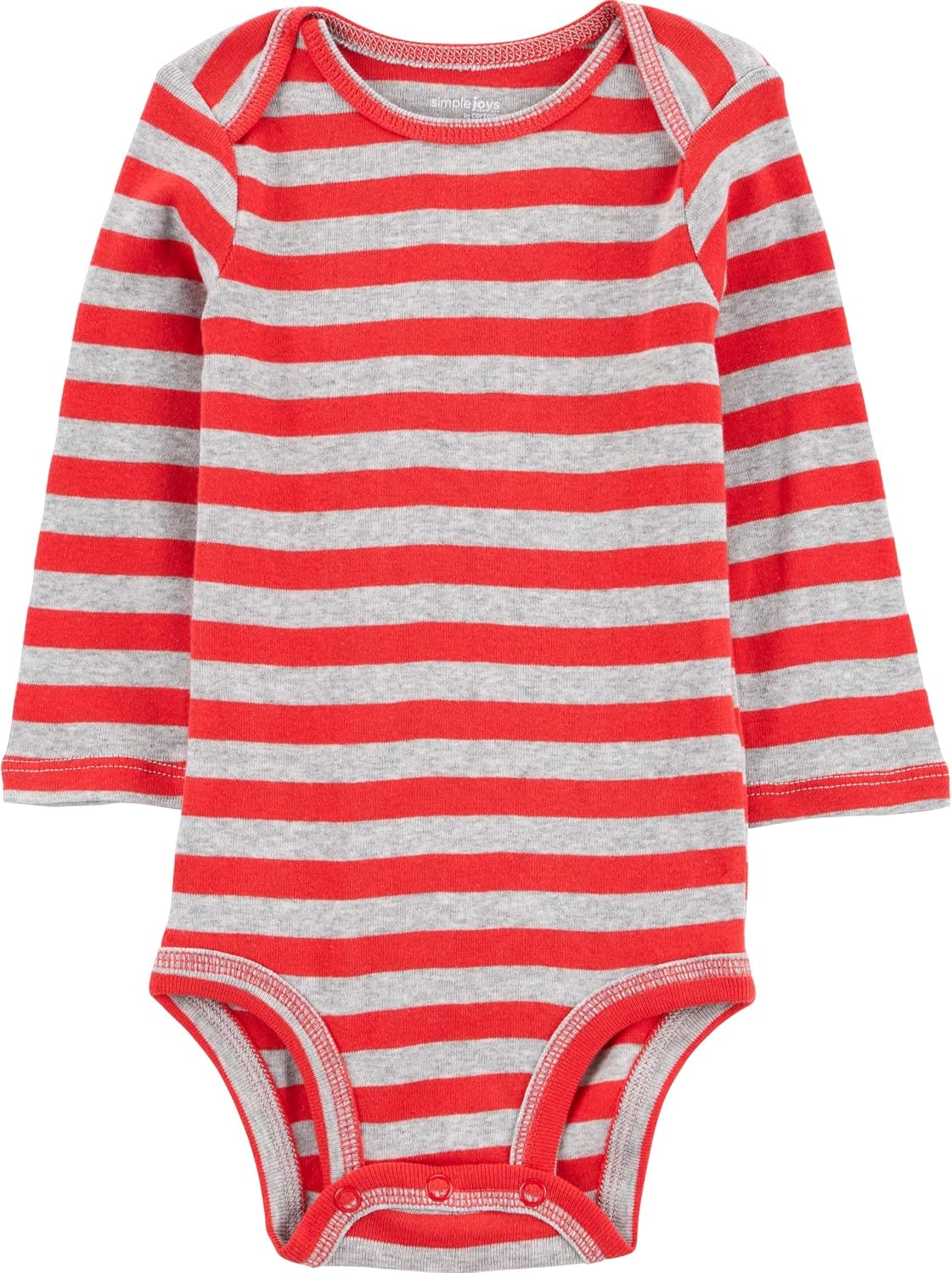 image:imageSimple Joys by Carters Baby Boys LongSleeve Bodysuit Pack of 5BodysuitBlueRedGrey