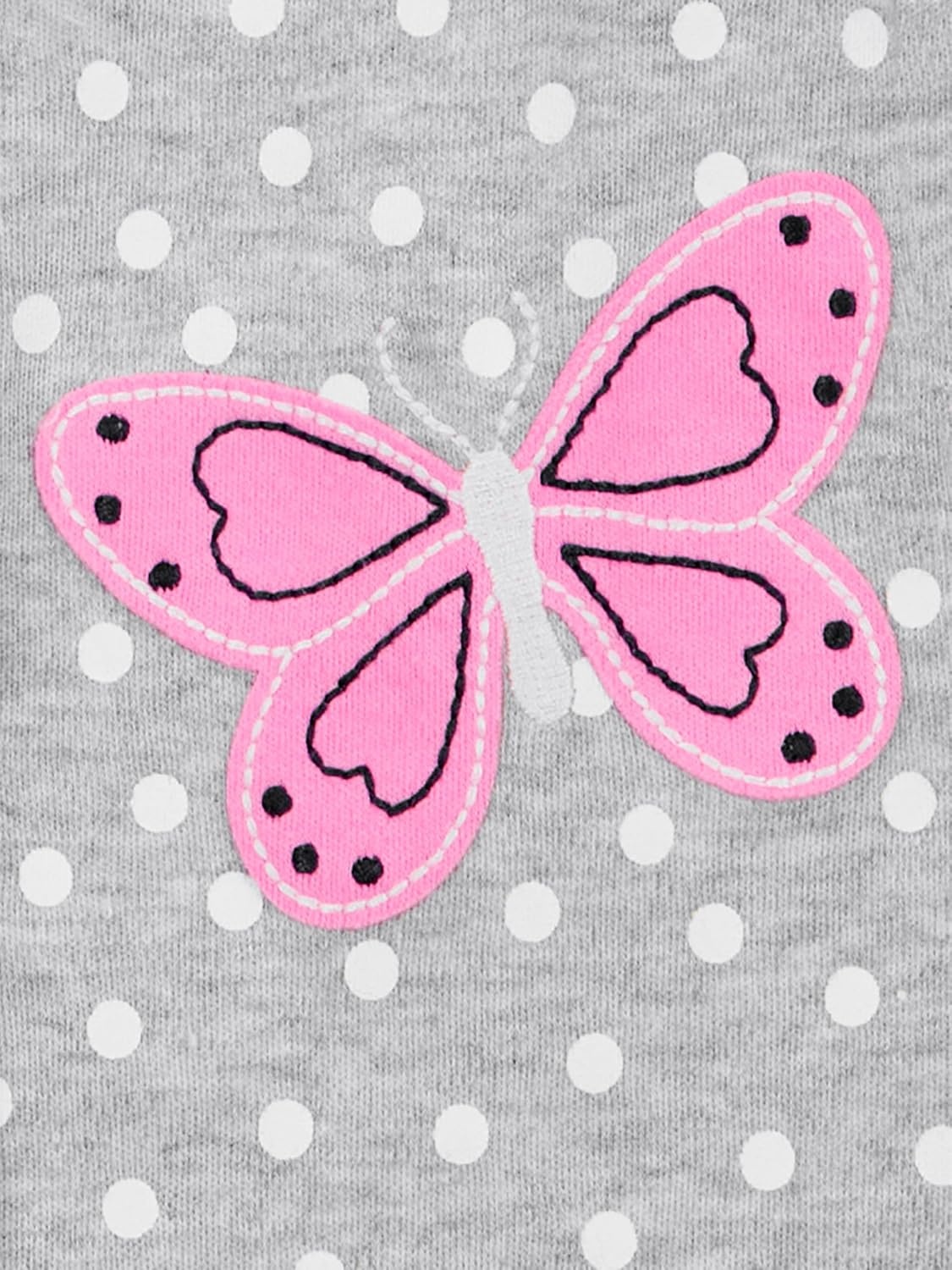 image:imageSimple Joys by Carters Baby Girls 2pack Cotton Snap Footed Sleep and PlayGrey ButterflyPink Floral