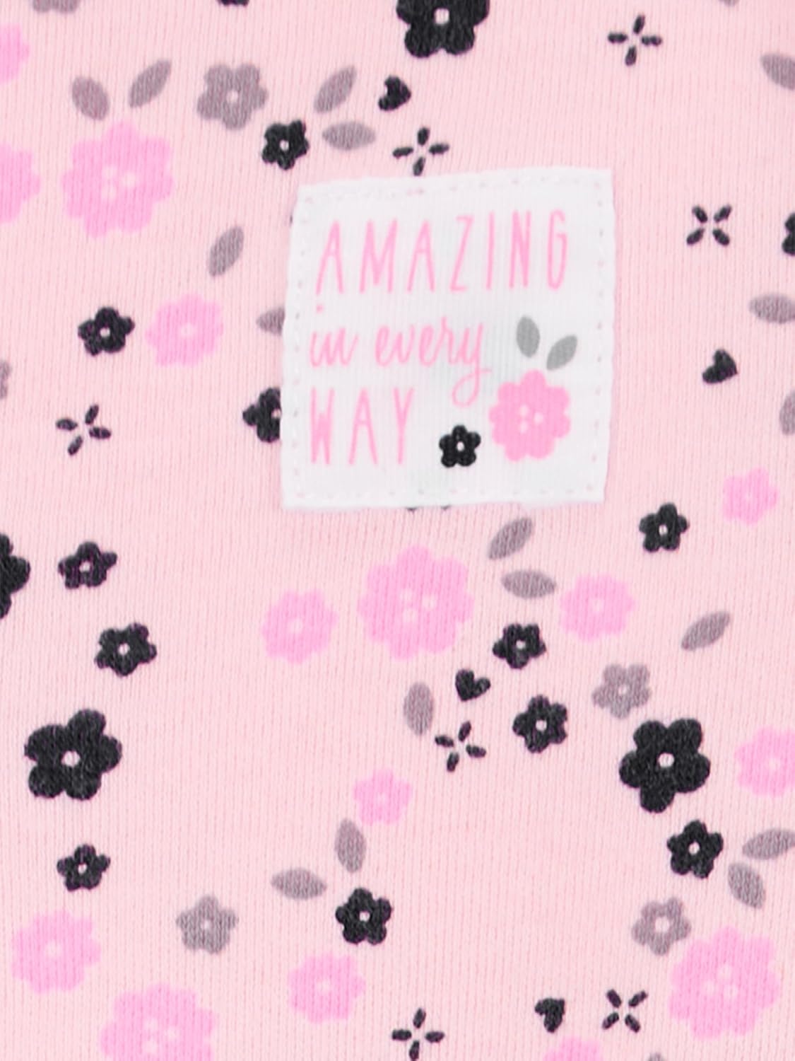image:imageSimple Joys by Carters Baby Girls 2pack Cotton Snap Footed Sleep and PlayGrey ButterflyPink Floral