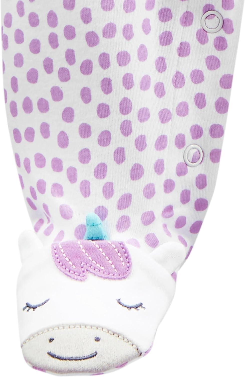 image:imageSimple Joys by Carters Baby Girls 2pack Cotton Snap Footed Sleep and PlayPurple DotsWhite Unicorn