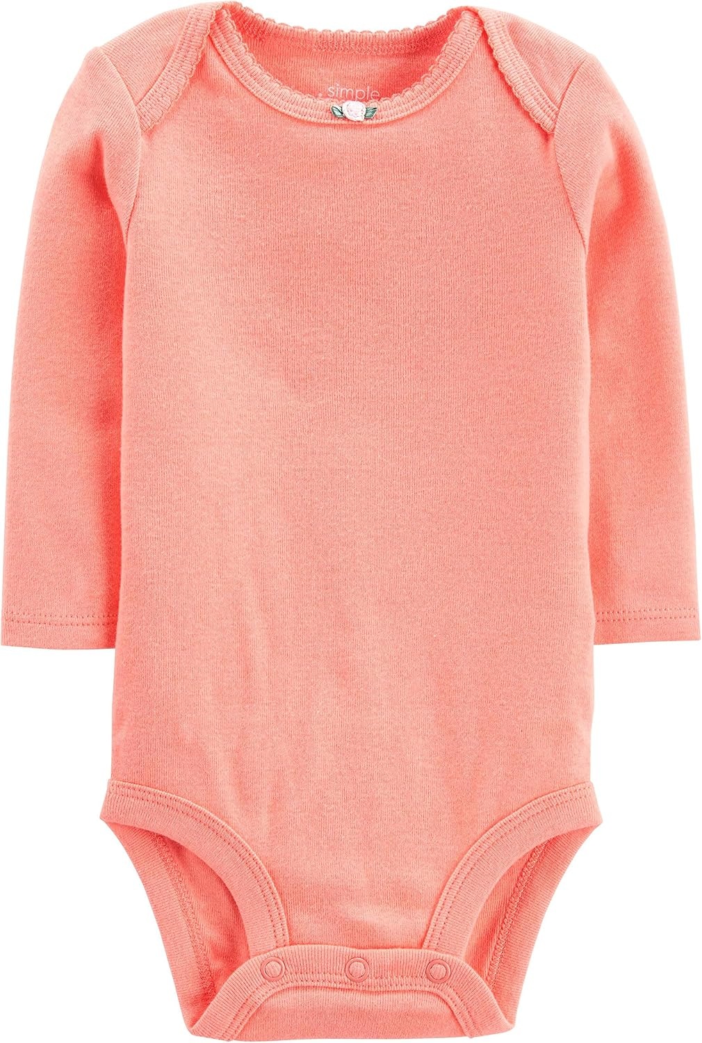 image:imageSimple Joys by Carters Baby Girls 5pack Longsleeve BodysuitGreyMint GreenNavyPeachPink