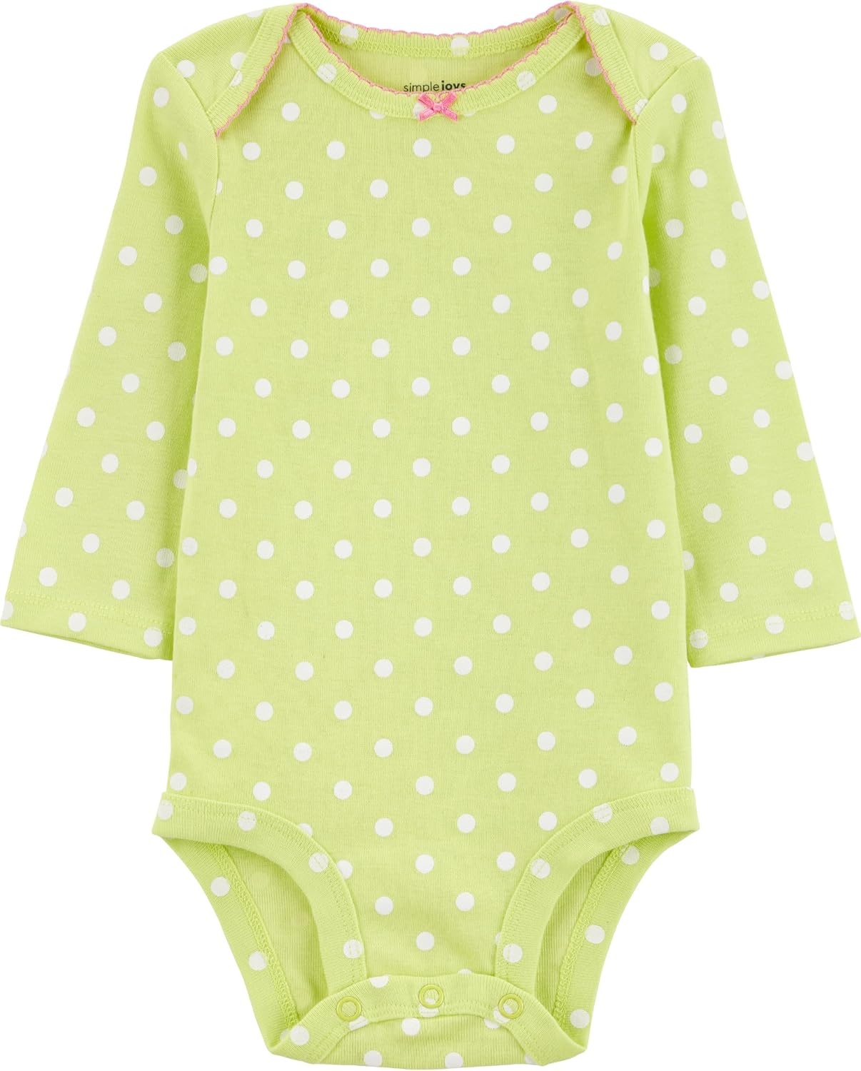 image:imageSimple Joys by Carters Baby Girls 5pack Longsleeve BodysuitLime GreenLight BluePink