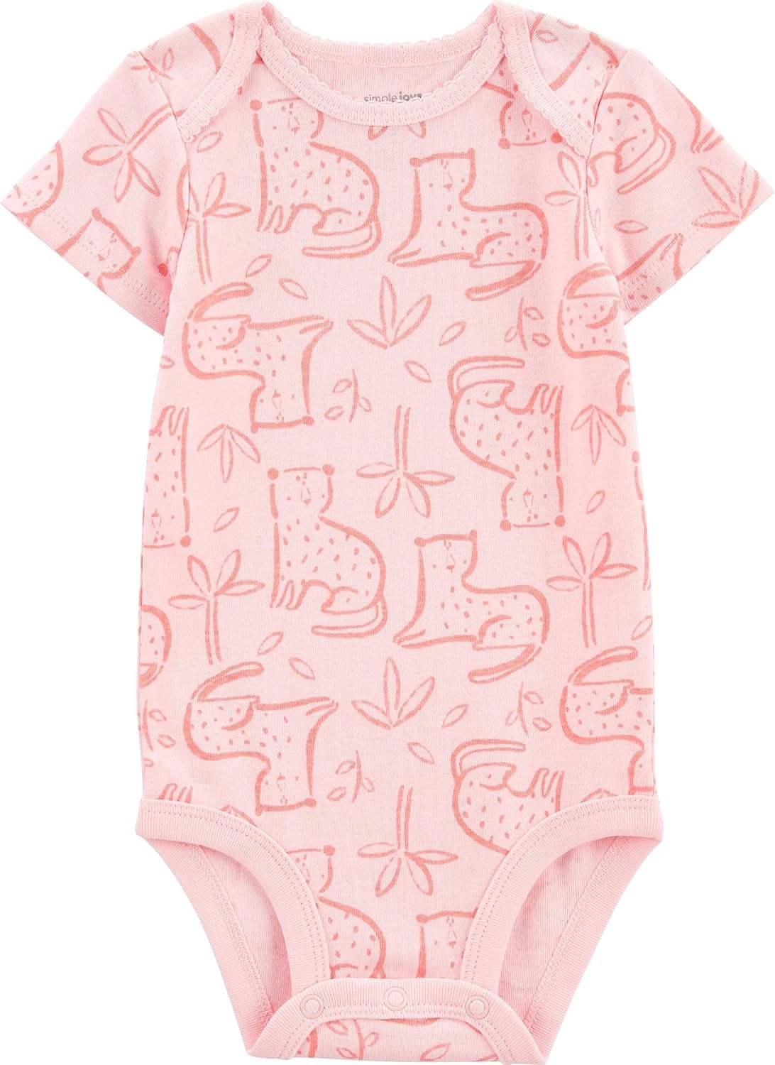 image:imageSimple Joys by Carters Baby Girls 6 Pack Short Sleeve BodysuitMulticolorCatDotsFloral