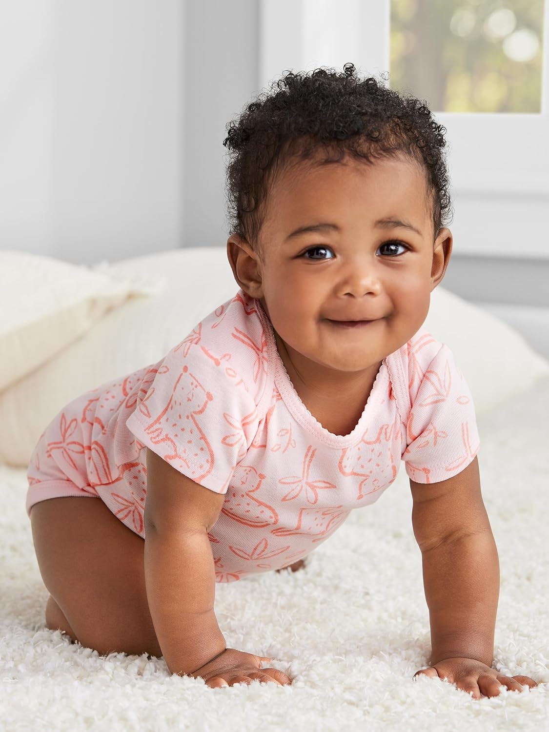 image:imageSimple Joys by Carters Baby Girls 6 Pack Short Sleeve BodysuitMulticolorCatDotsFloral
