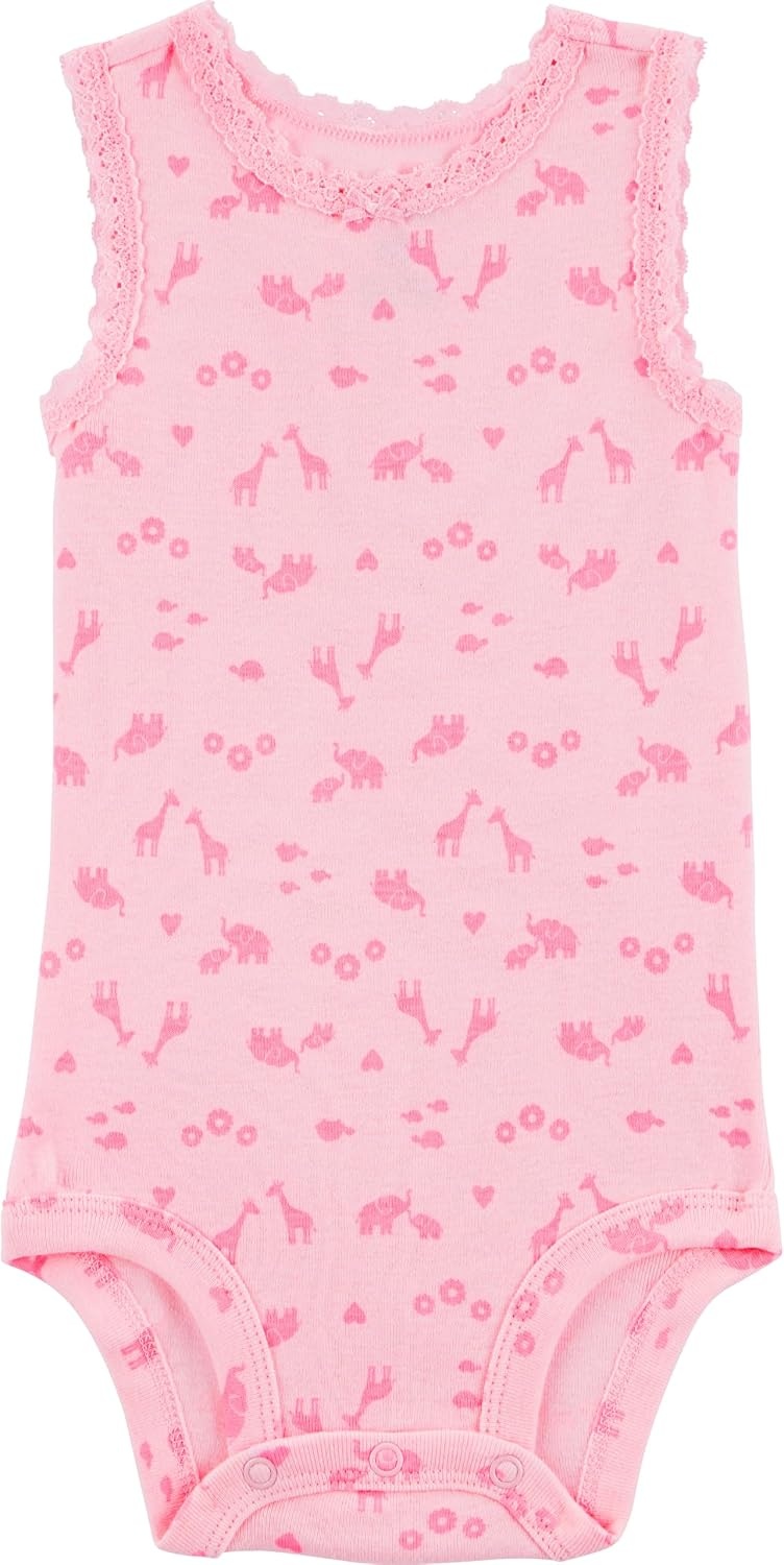 image:imageSimple Joys by Carters Baby Girls 6 Pack Short Sleeve BodysuitMulticolorFloralForest AnimalsFruit