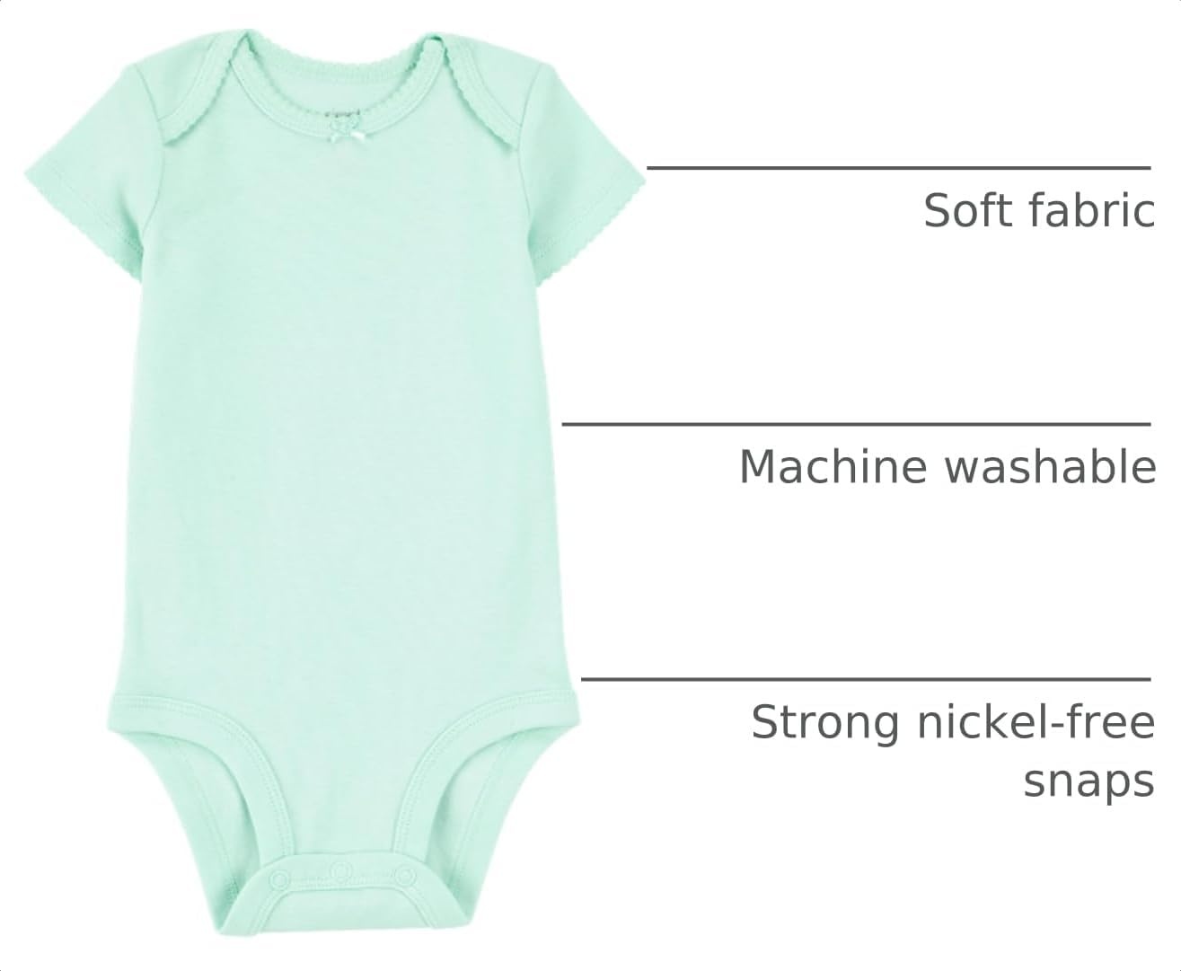 image:imageSimple Joys by Carters Baby Girls 6 Pack Short Sleeve BodysuitMulticolorSolid Colors